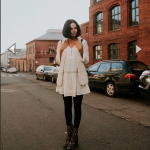 Spell Cream Dress with Black Accents